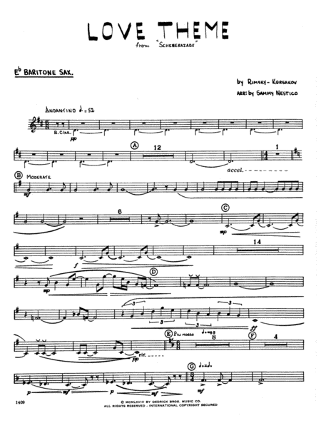 Love Theme From Scheherazade - Baritone Sax
