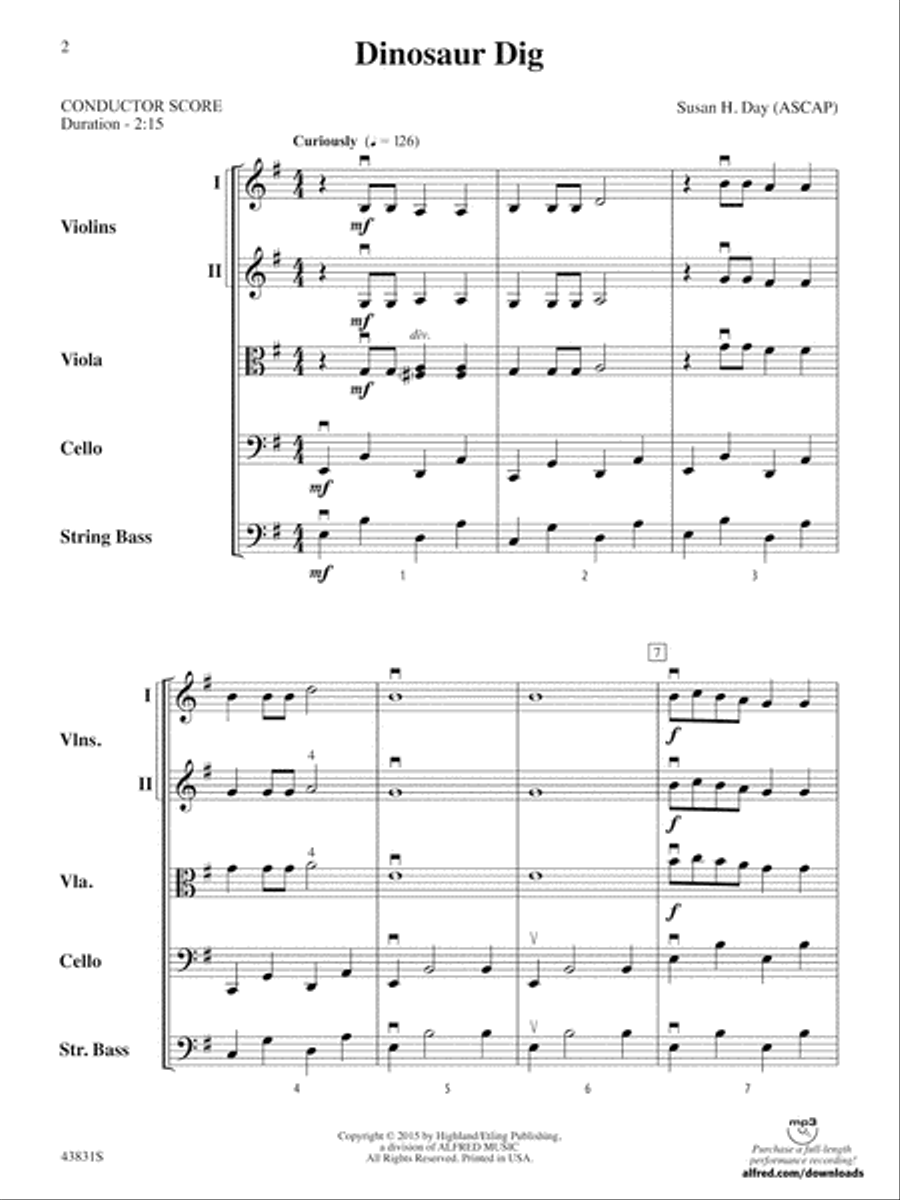 Dinosaur Dig: Score String Orchestra scores gallery preview page 2