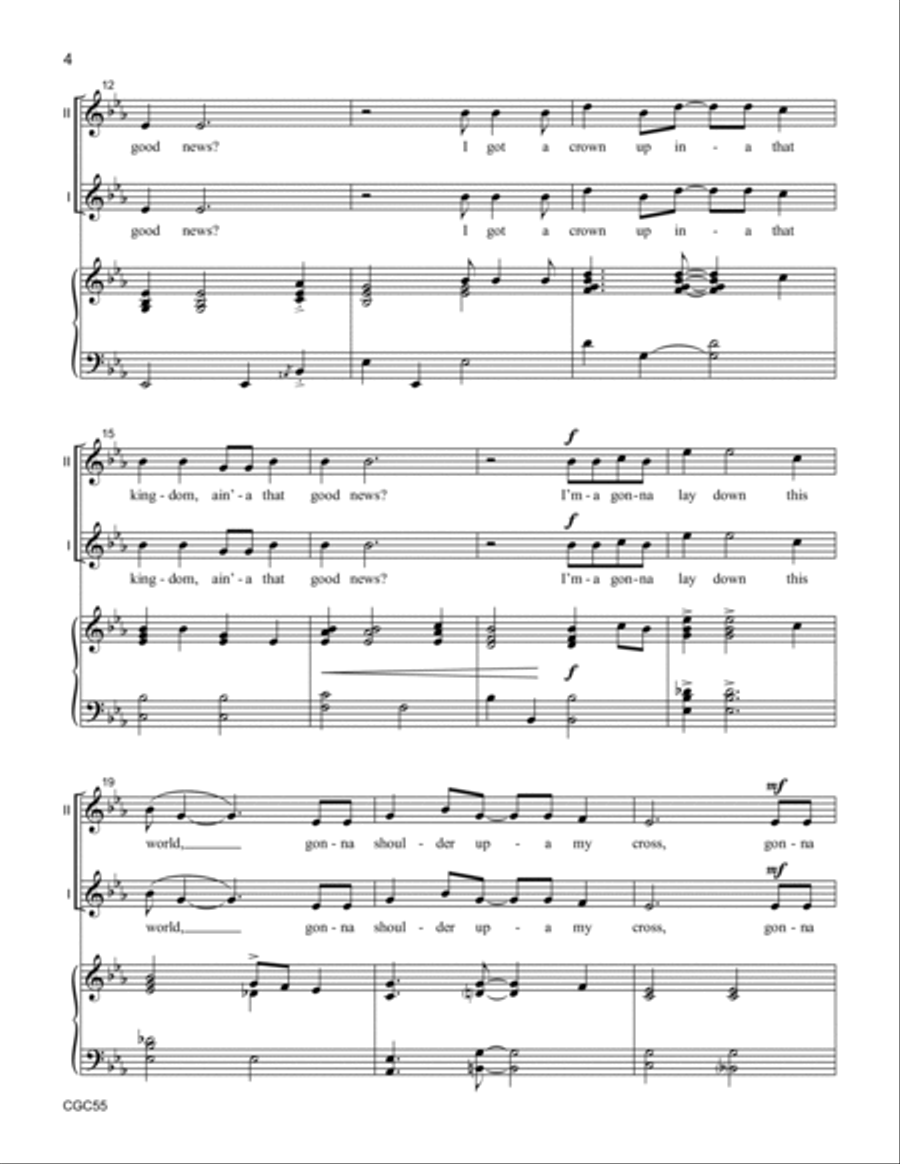 When the Spirit Says Sing: Spirituals for Unison/Two-part Voices Unison Choir scores gallery preview page 4