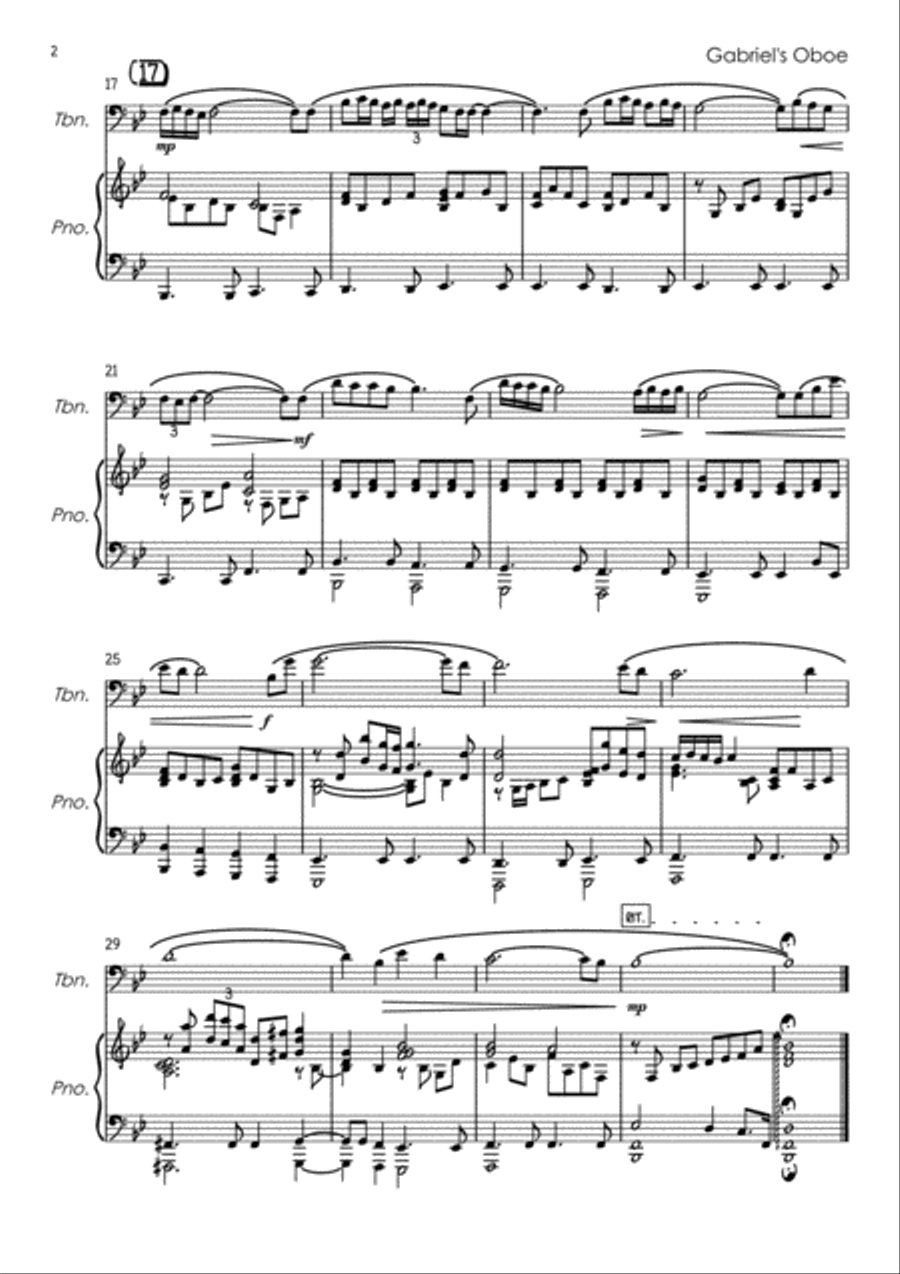 Gabriel's Oboe Piano scores gallery preview page 2
