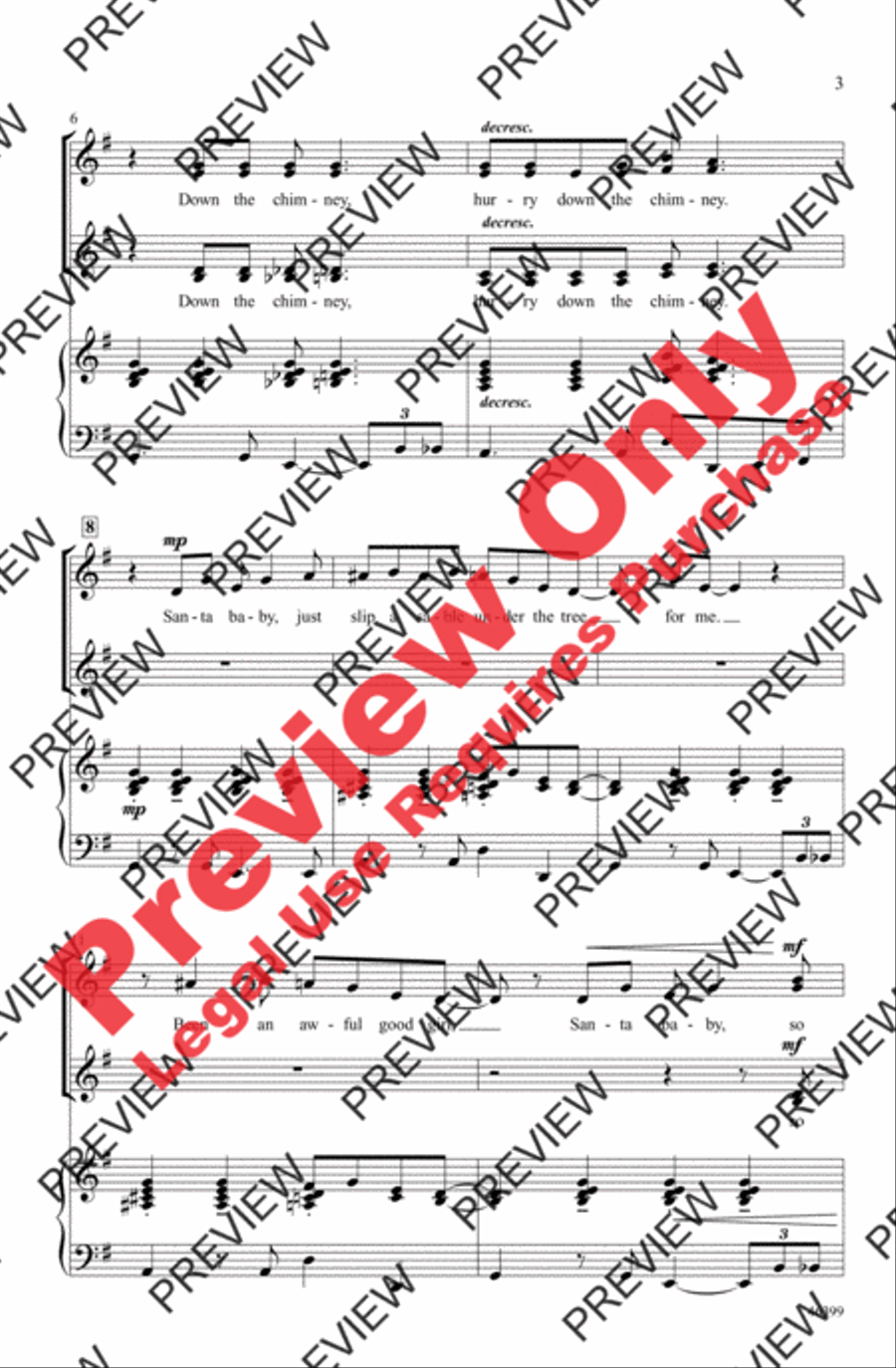 Santa Baby Women's Choir scores gallery preview page 3