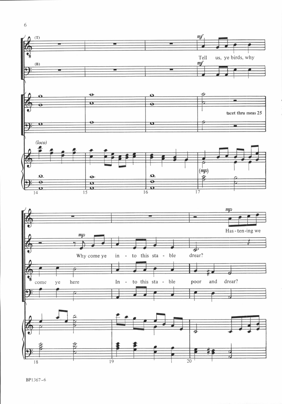 Carol of the Birds - Kinyon - choral version 4-Part scores gallery preview page 5