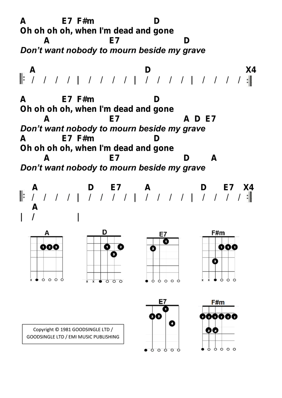 When I'm Dead And Gone Guitar scores gallery preview page 2