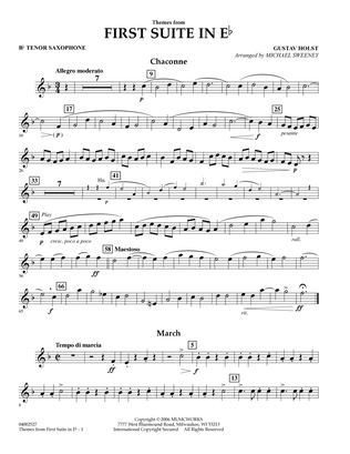 First Suite In E Flat, Themes From - Bb Tenor Saxophone