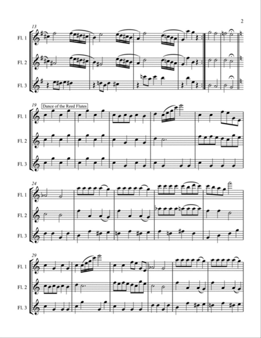 Three Selections from the Nutcrcker for Flute Trio Flute Trio scores gallery preview page 2
