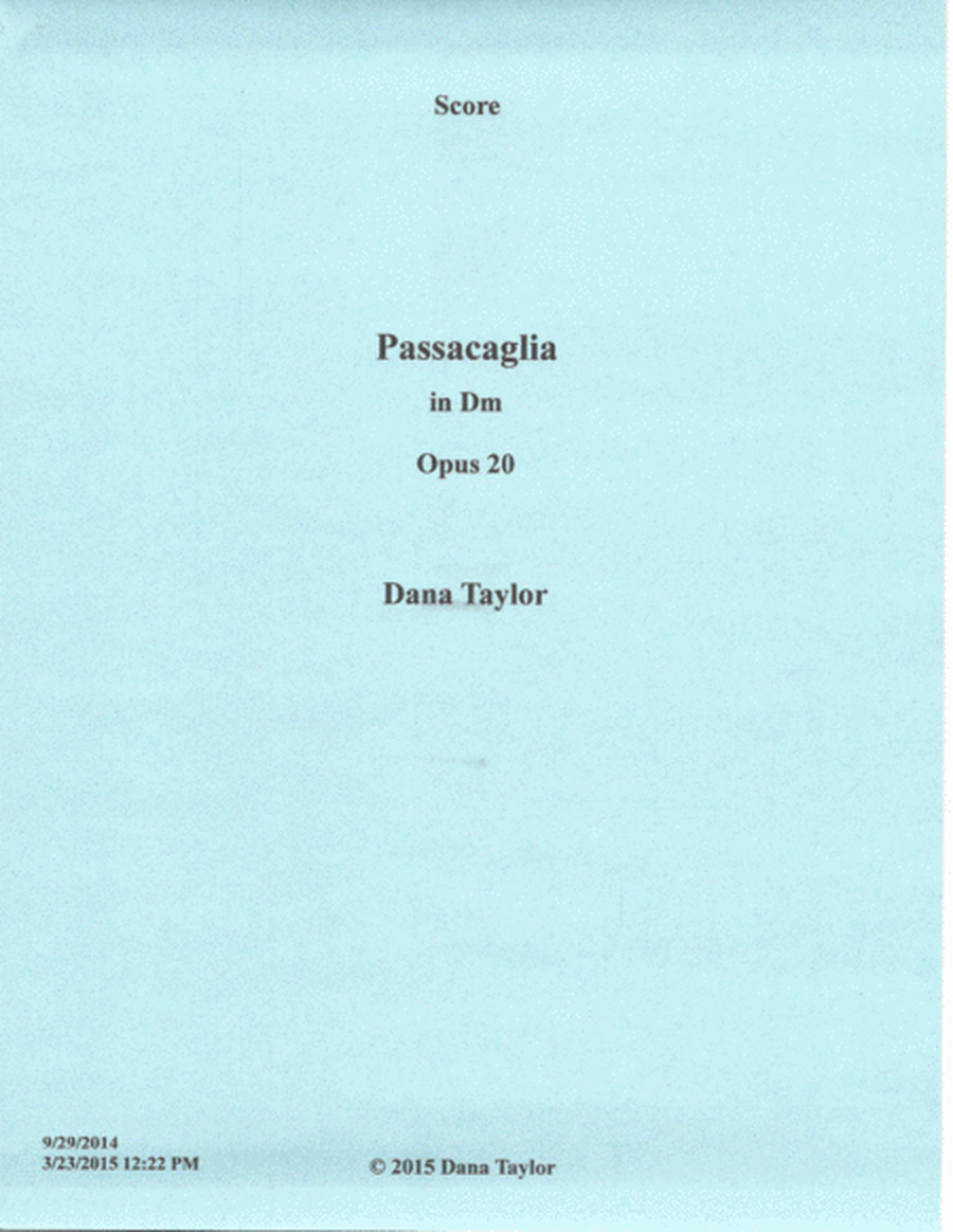 Passacaglia Trio Opus 20 image number null