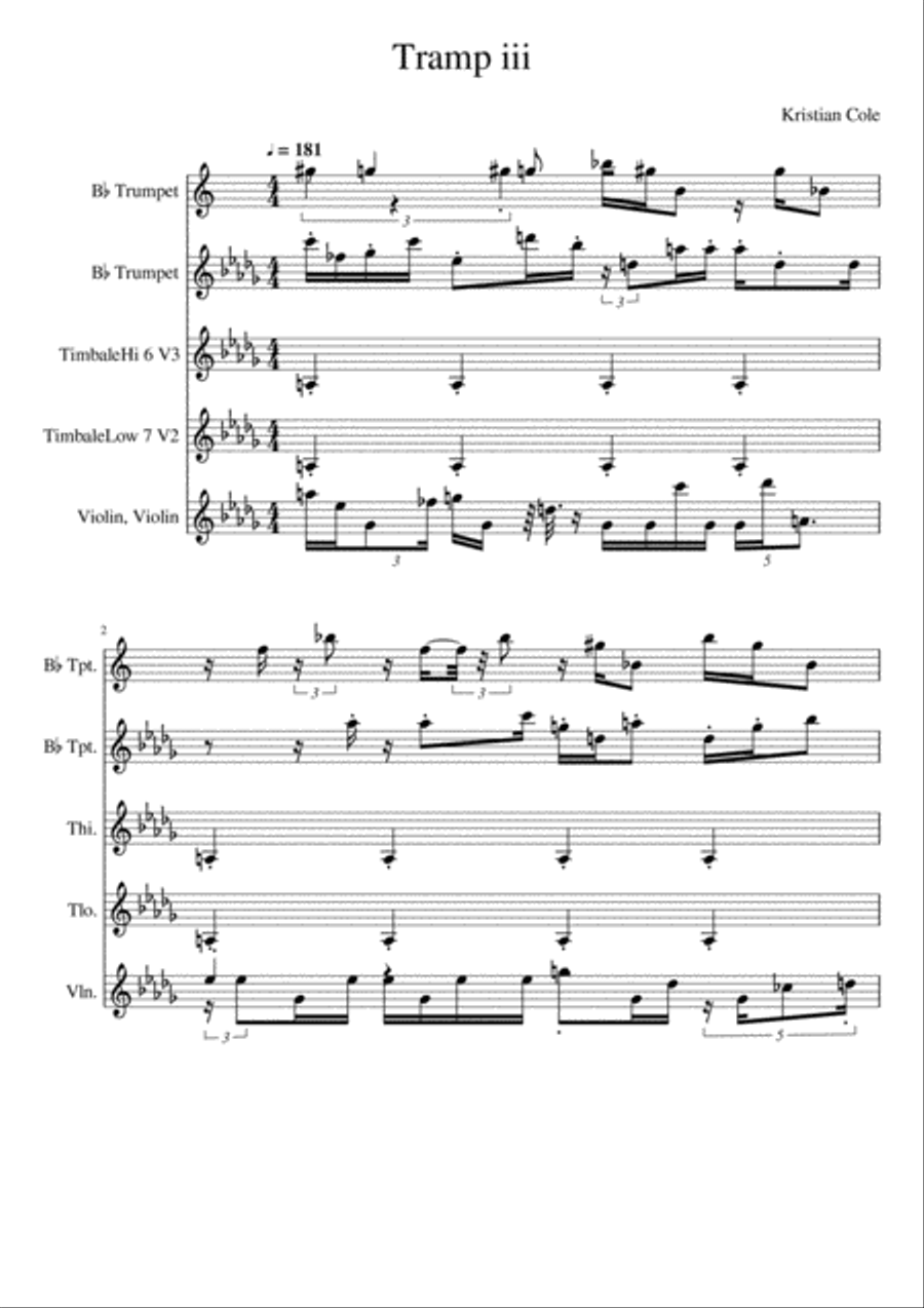 Tramp iii Tramp iii Small Ensemble scores gallery preview page 1