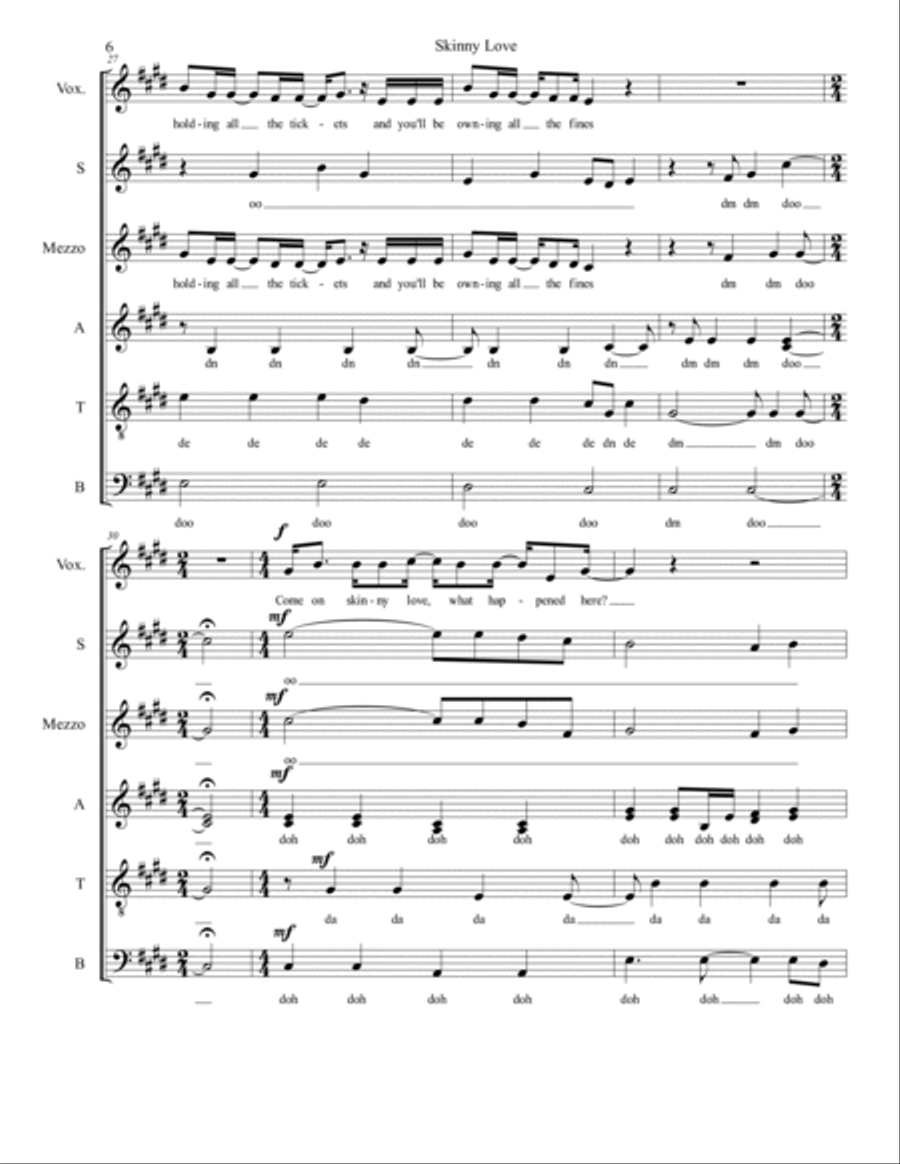 Skinny Love Skinny Love Divisi scores gallery preview page 6