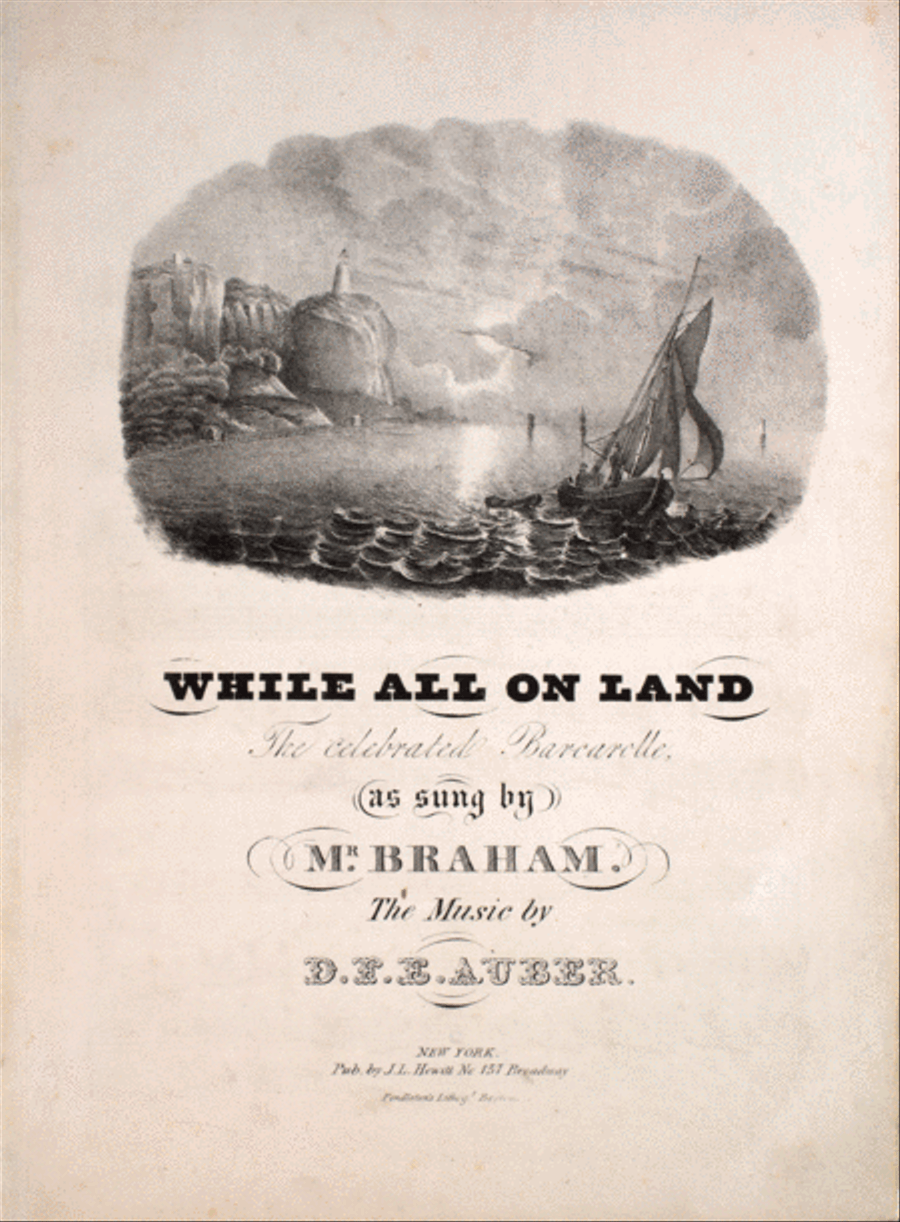 While All On Land. The celebrated Barcarolle Voice scores gallery preview page 1
