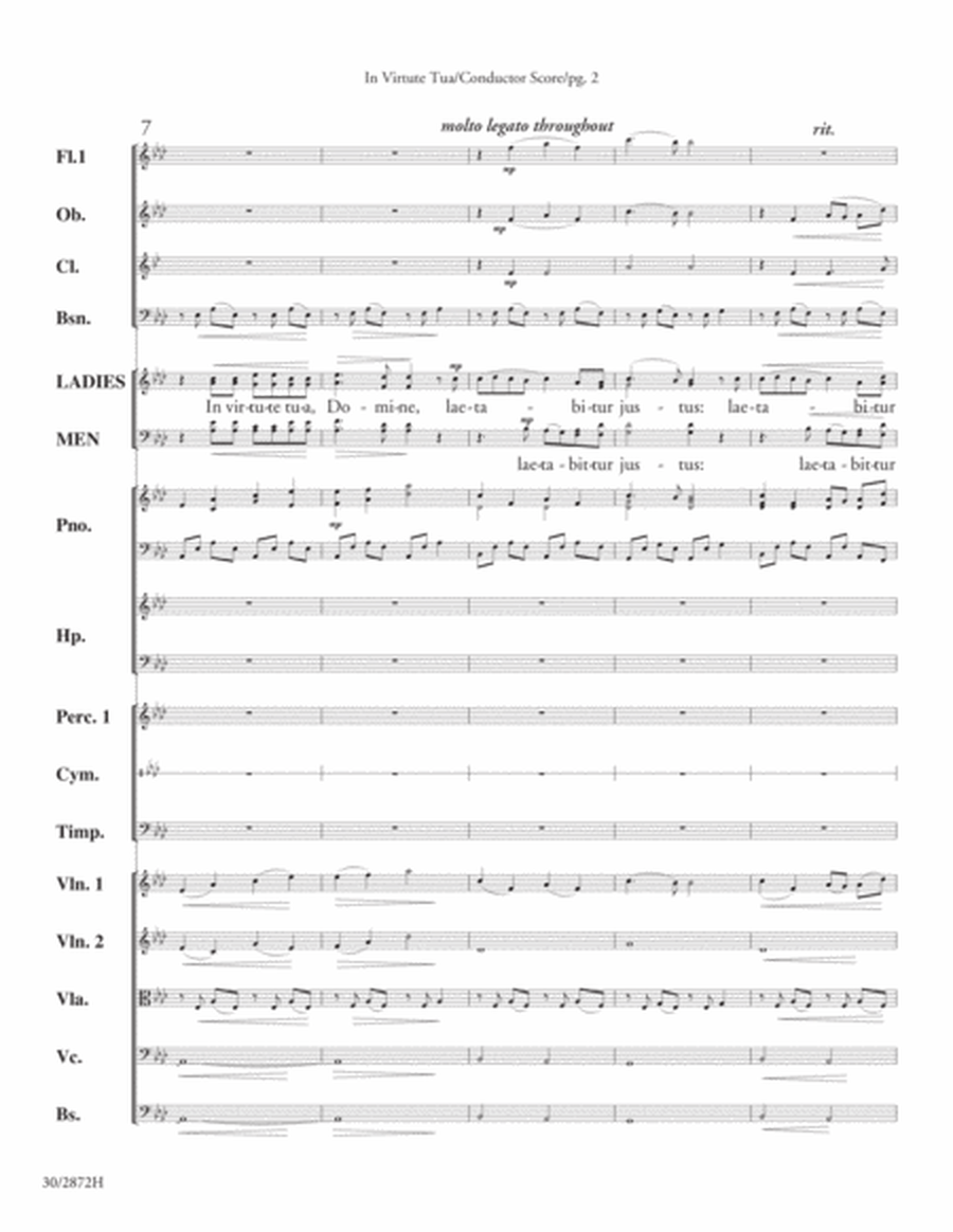In Virtute Tua - Orchestral Score and Parts