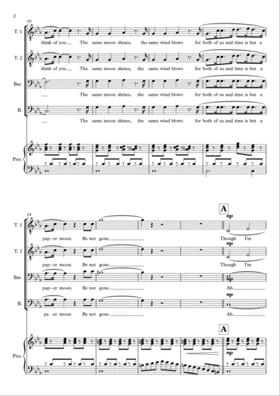 Teo Torriatte (let Us Cling Together) TTBB scores gallery preview page 2