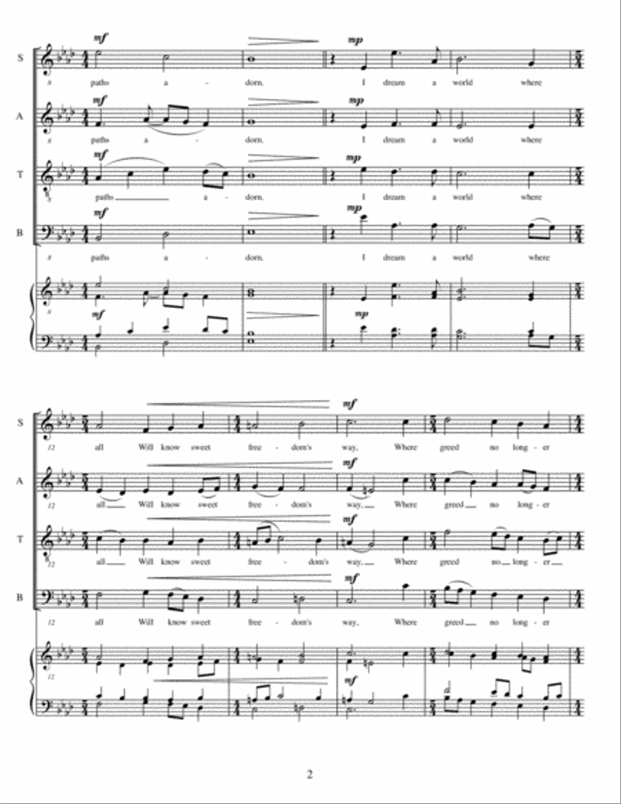 I Dream a World 4-Part scores gallery preview page 3