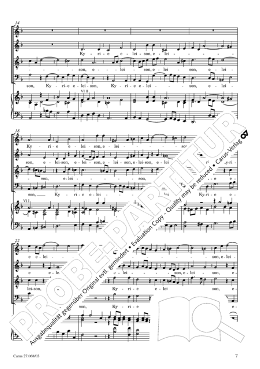 Mass in D minor (Missa in d) 4-Part scores gallery preview page 8