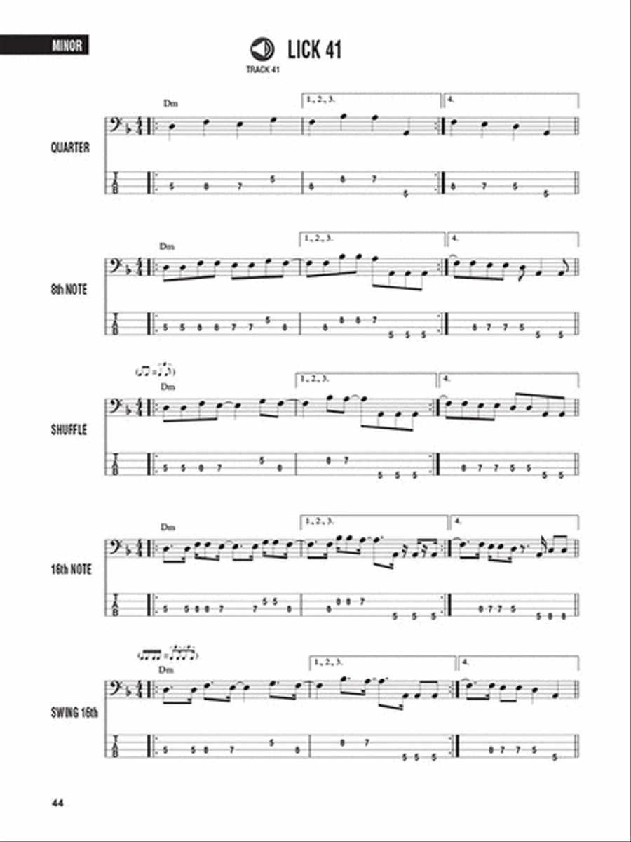 Bass Licks Bass Guitar Tablature scores gallery preview page 5