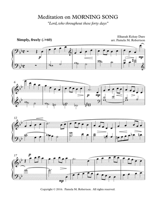 Meditation on Morning Song (Lord, Who Throughout These Forty Days) - Piano Solo