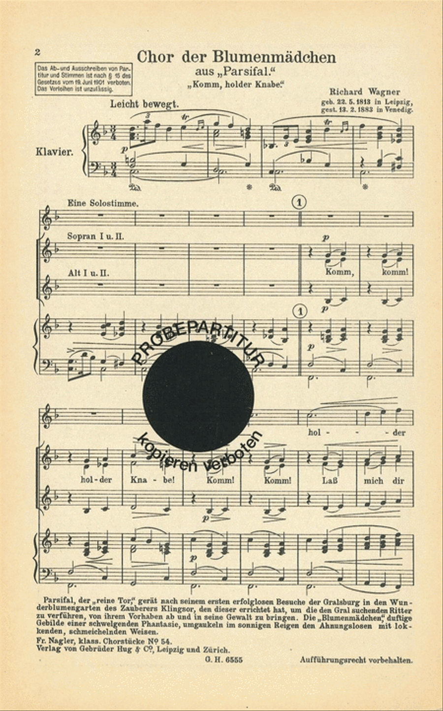 Chor der Blumenmadchen Chor der Blumenmadchen Women's Choir scores gallery preview page 1