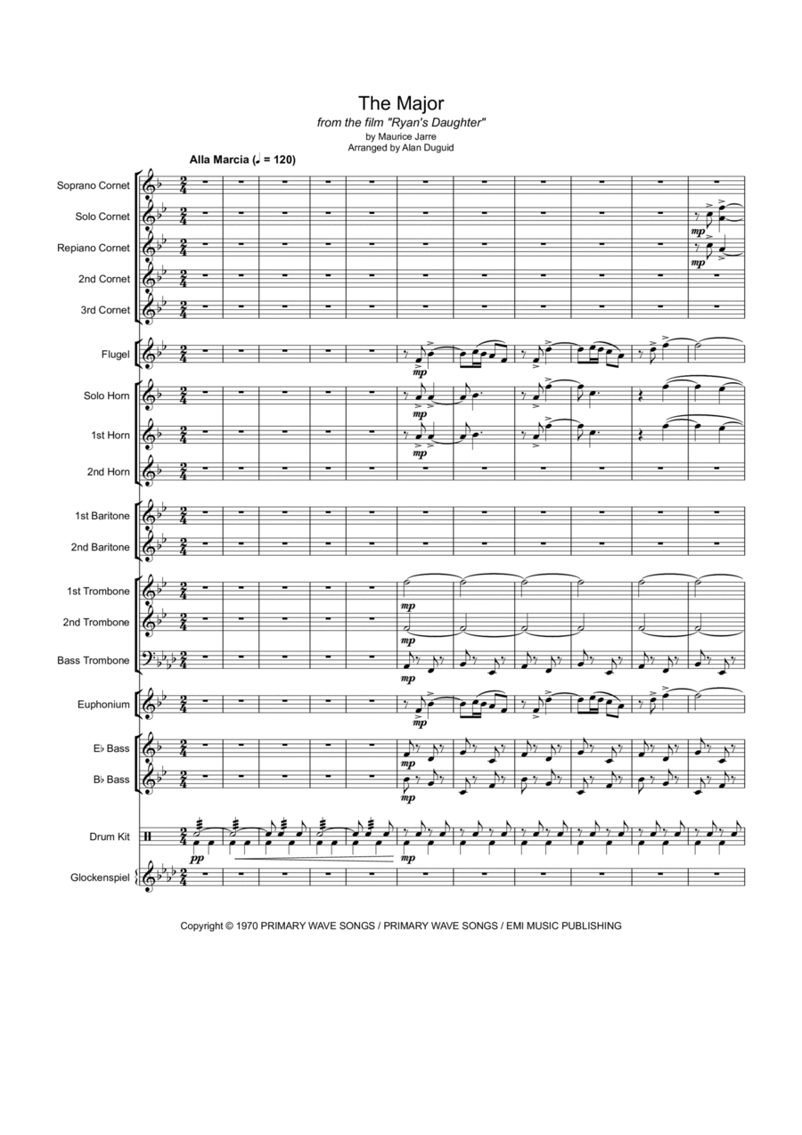 Ryan's Daughter - Main Title Brass Band scores gallery preview page 1