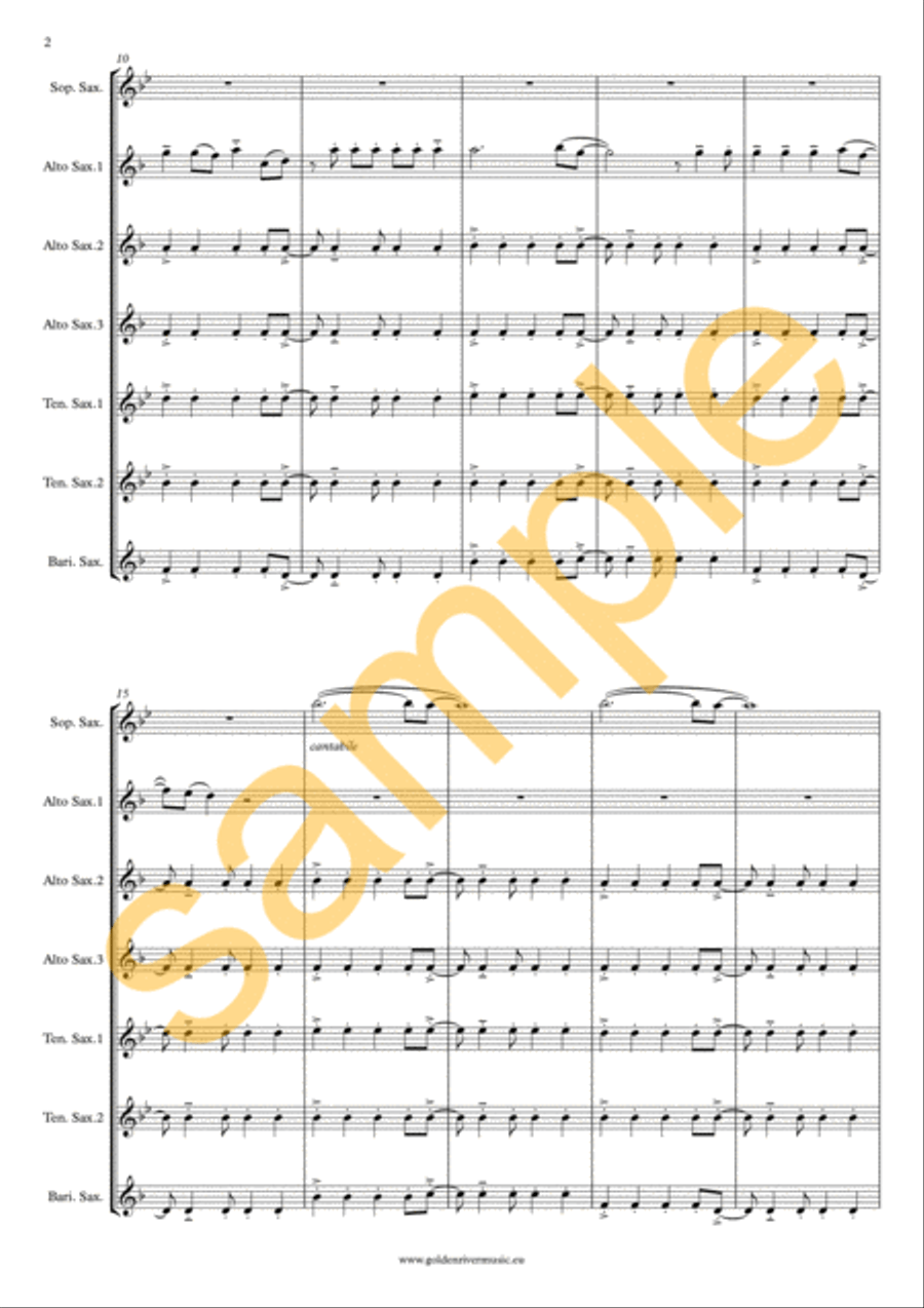Viva la Vida Saxophone Ensemble scores gallery preview page 3