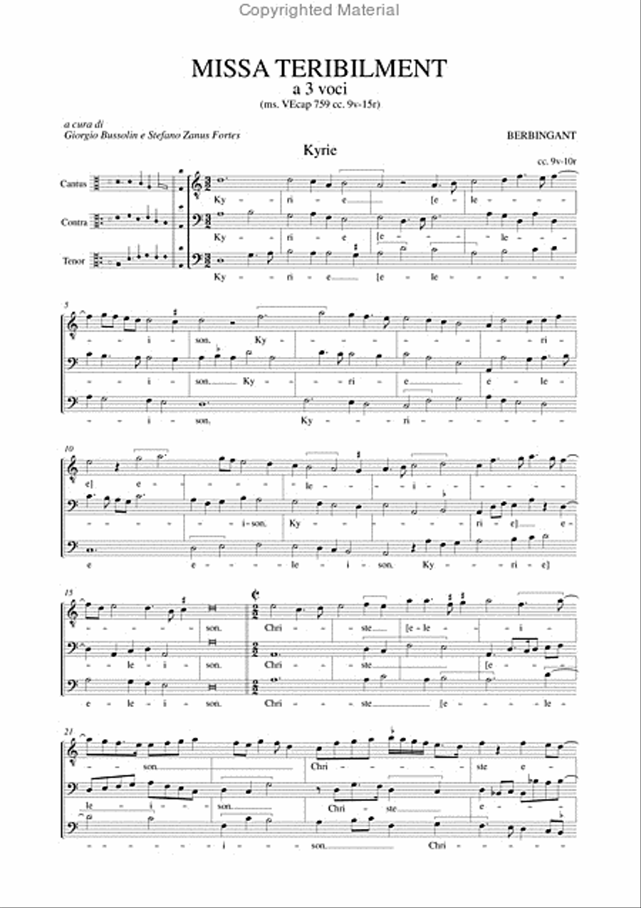 Missa Teribilment for 3 Voices