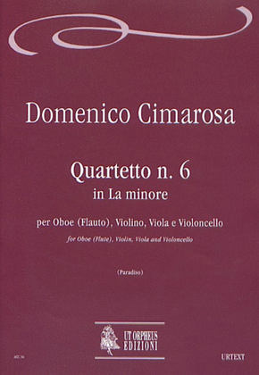 Quartet No. 6 in A Minor for Oboe (Flute), Violin, Viola and Violoncello