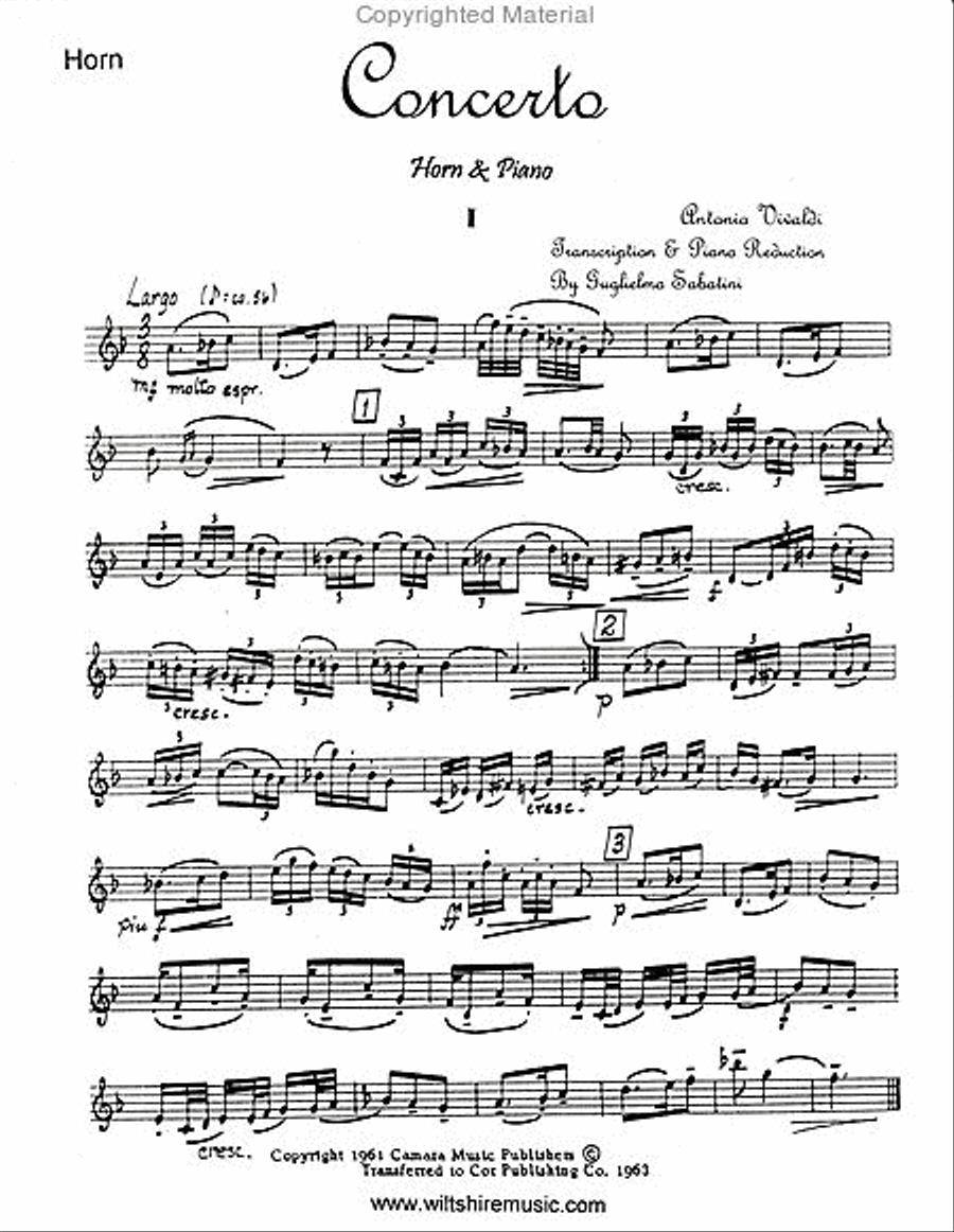 Concerto (Sabatini) Horn scores gallery preview page 2
