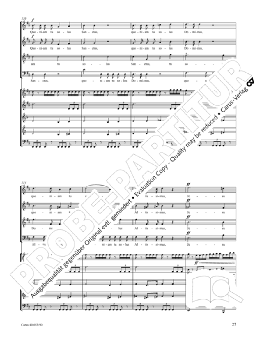 Mass in D Major (Missa in D) 4-Part scores gallery preview page 28