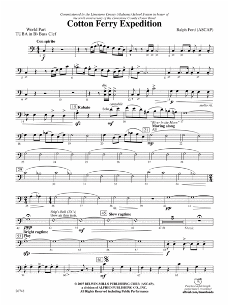Cotton Ferry Expedition: (World Part) B-flat Tuba B.C. Concert Band scores gallery preview page 1