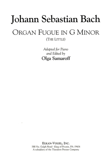 Organ Fugue in G Minor