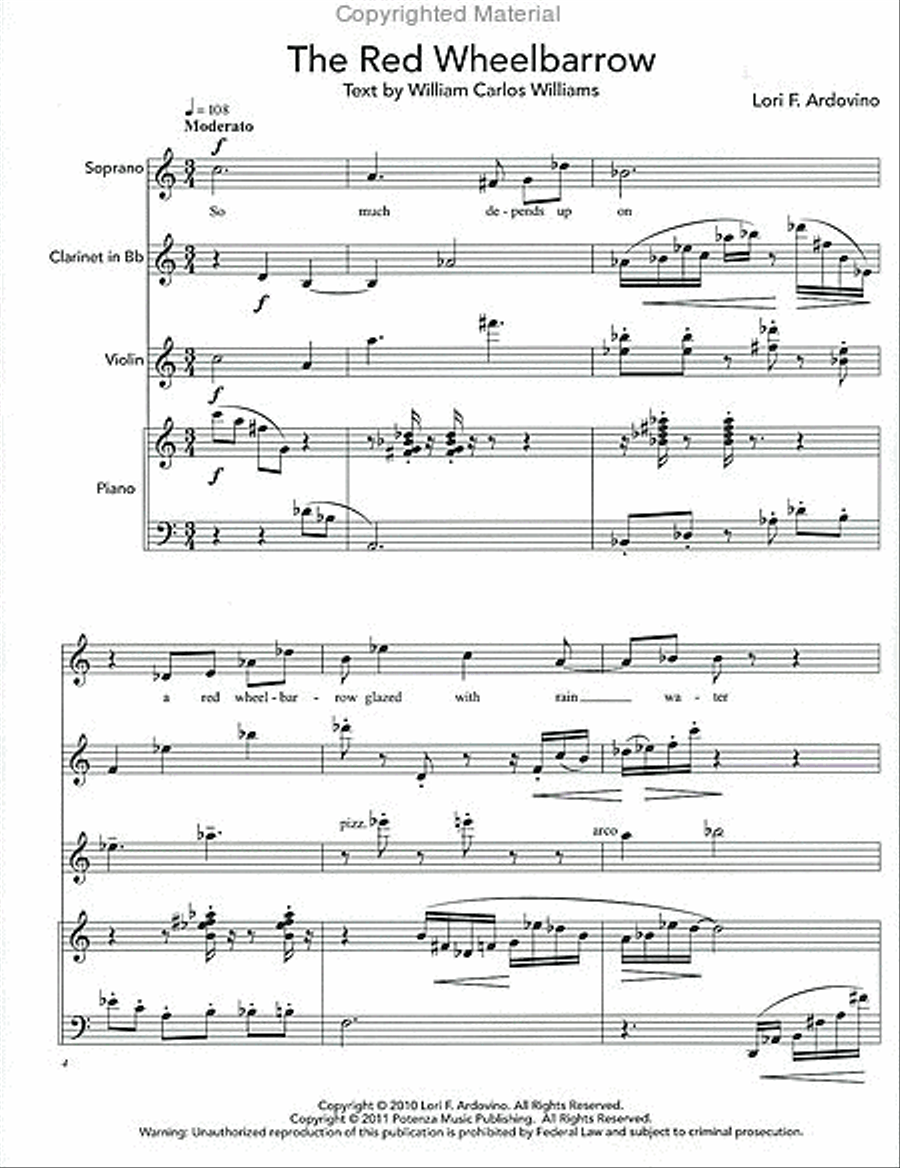 The Red Wheelbarrow Soprano Voice scores gallery preview page 2