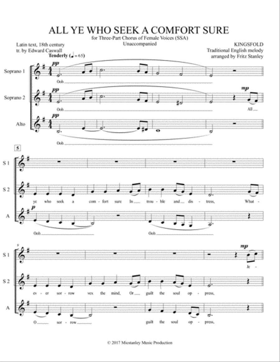 All Ye Who Seek a Comfort Sure - SSA A Cappella SSA scores gallery preview page 2