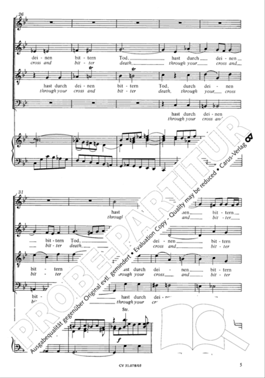Jesus, you have freed my spirit (Jesu, der du meine Seele) 4-Part scores gallery preview page 6