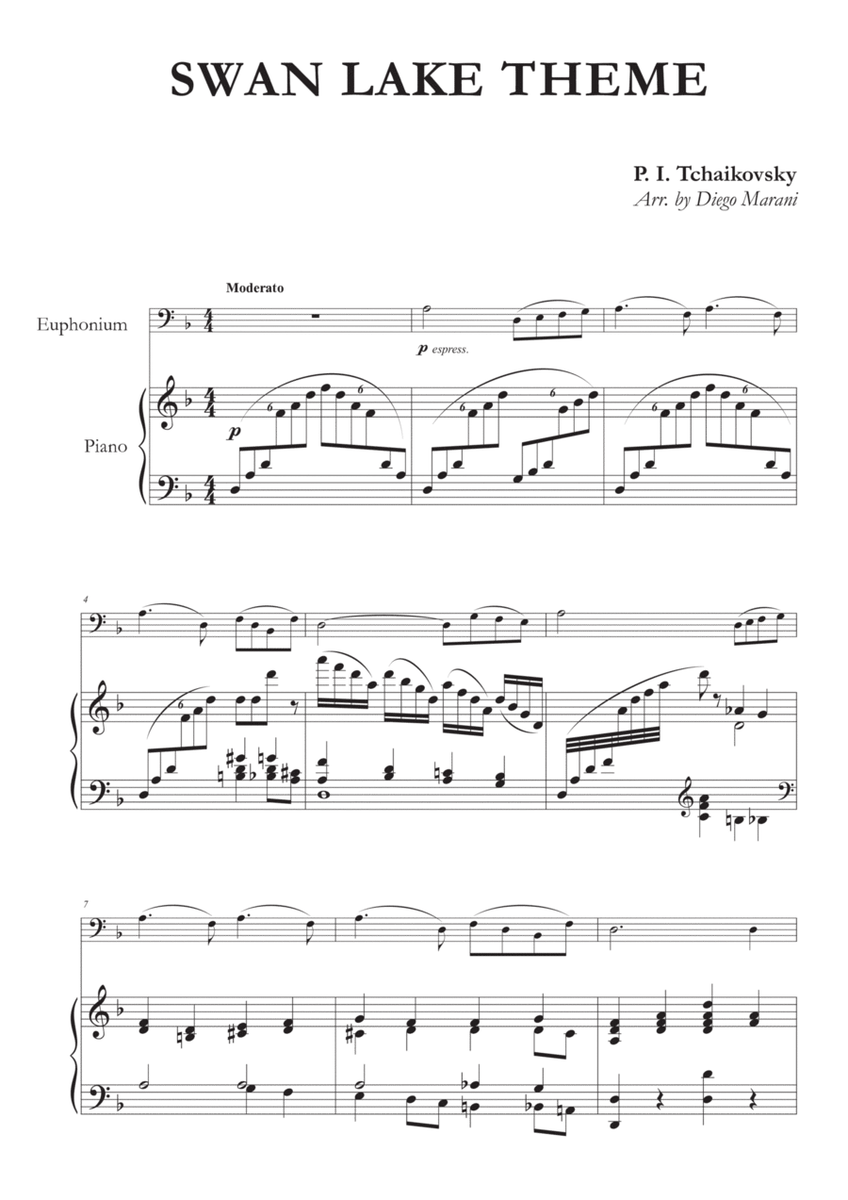 Swan Lake Theme for Euphonium and Piano image number null