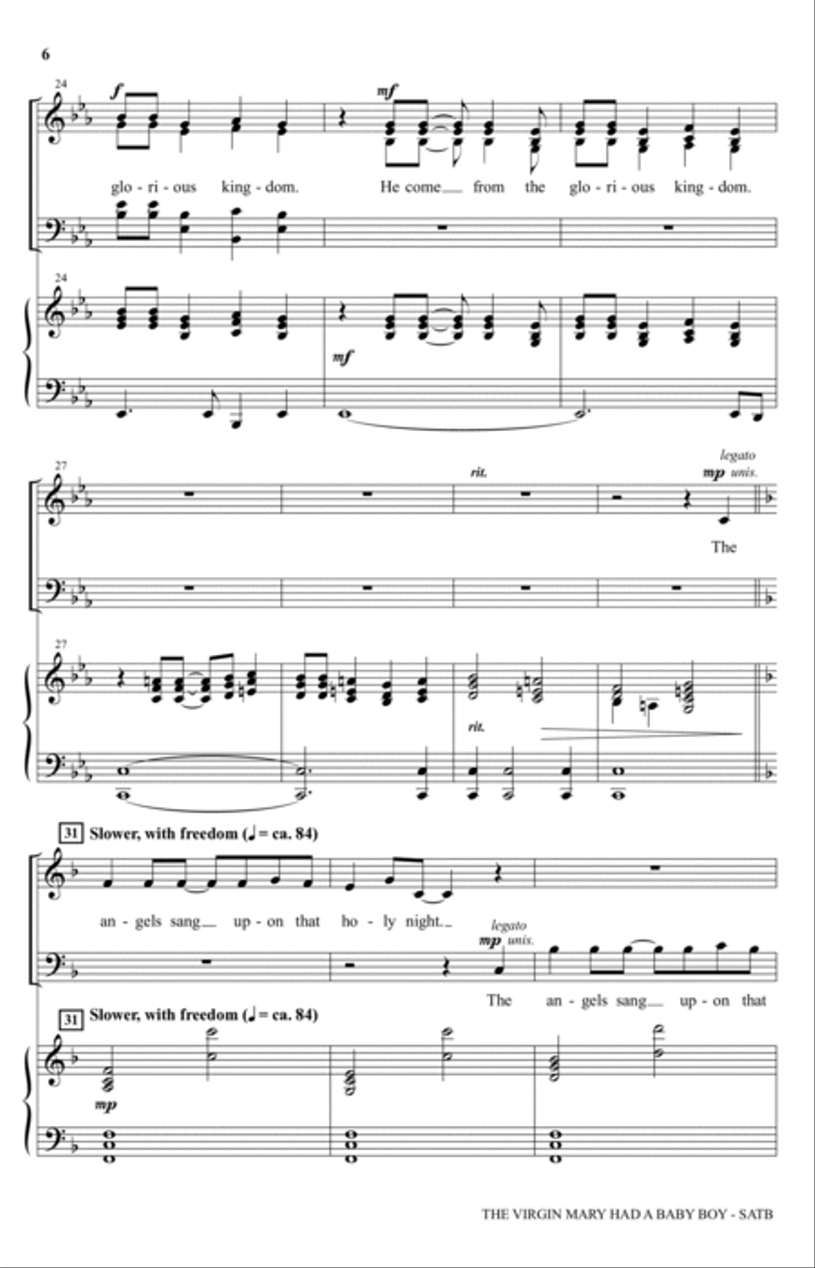 The Virgin Mary Had A Baby Boy (arr. Joseph M. Martin) 4-Part scores gallery preview page 4