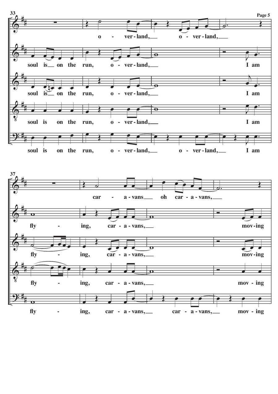 Caravans Theme 4-Part scores gallery preview page 5