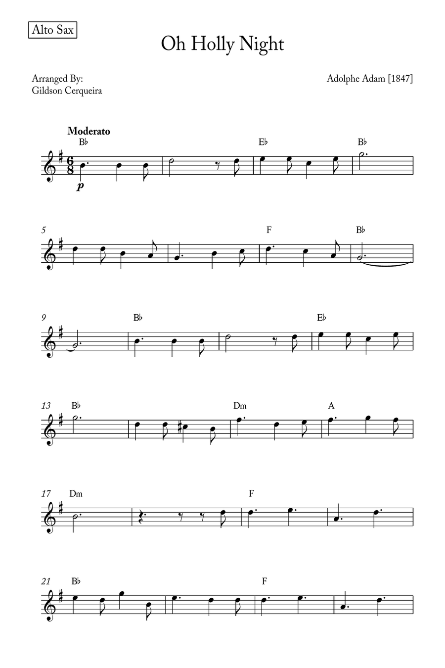 Oh Holy night Woodwind Duet scores gallery preview page 4