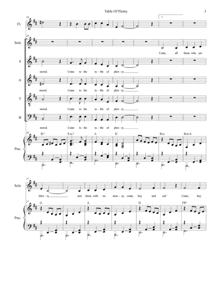 Table of Plenty (Vocal solo and SATB) image number null