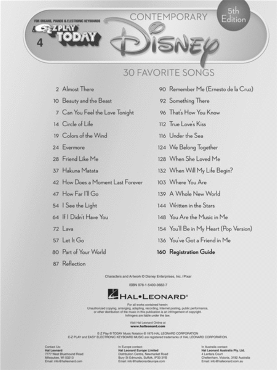 Contemporary Disney - 5th Edition Electronic Keyboard scores gallery preview page 2