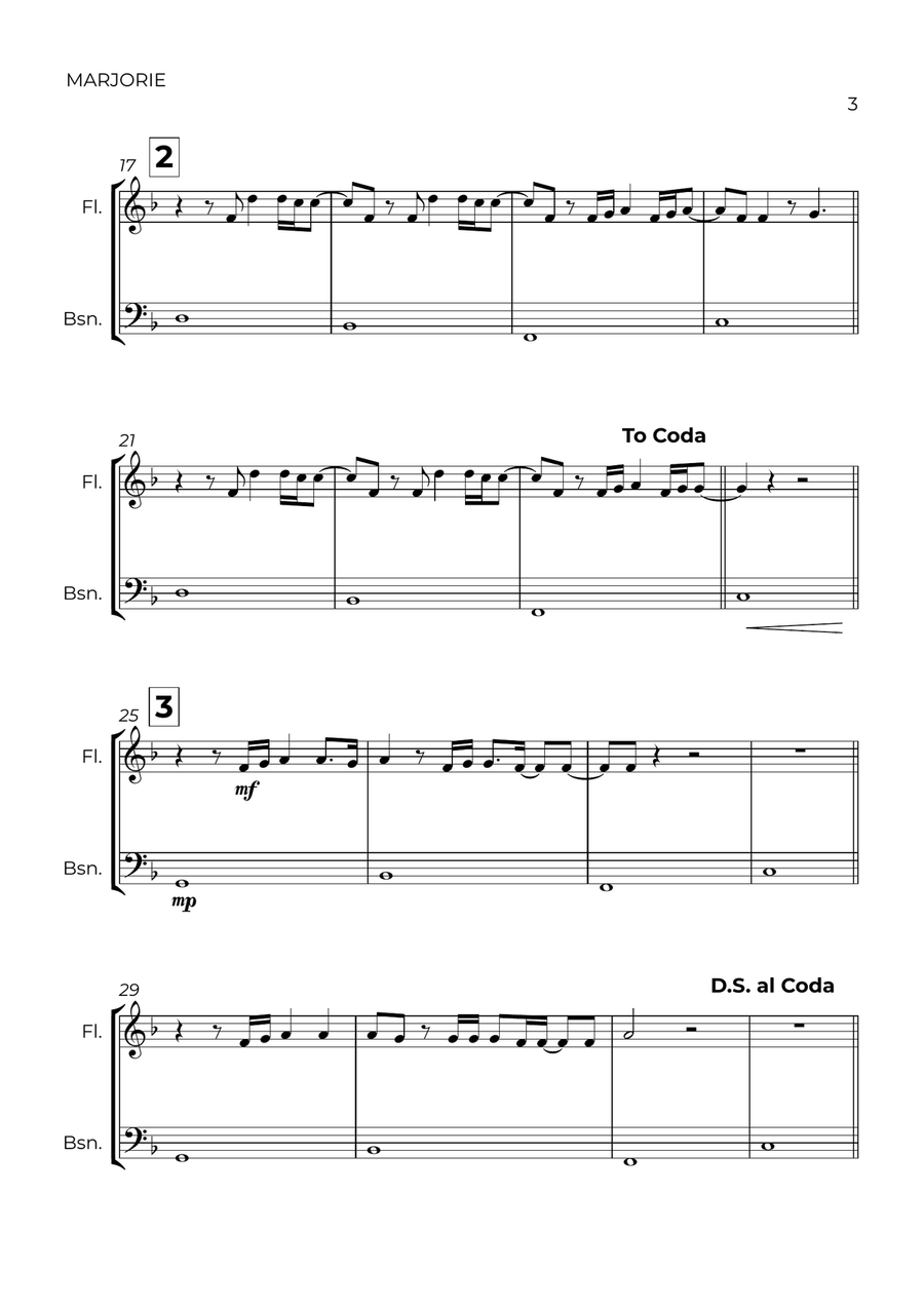 Marjorie Woodwind Duet scores gallery preview page 3