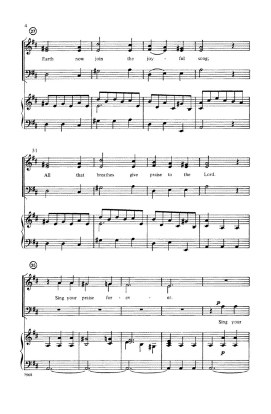 Praise God! Sing All Ye Heavens 3-Part scores gallery preview page 4