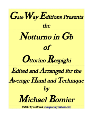 Book cover for Notturno in Gb Major of Ottorino Respighi