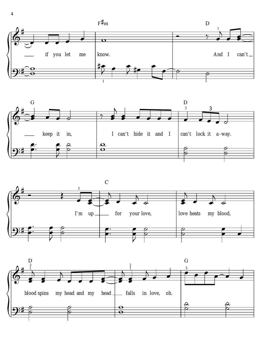 Can't Keep It In Easy Piano scores gallery preview page 4
