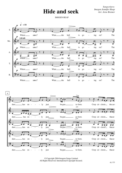 Hide and seek - Imogen Heap Sheet music for Saxophone alto (Solo)