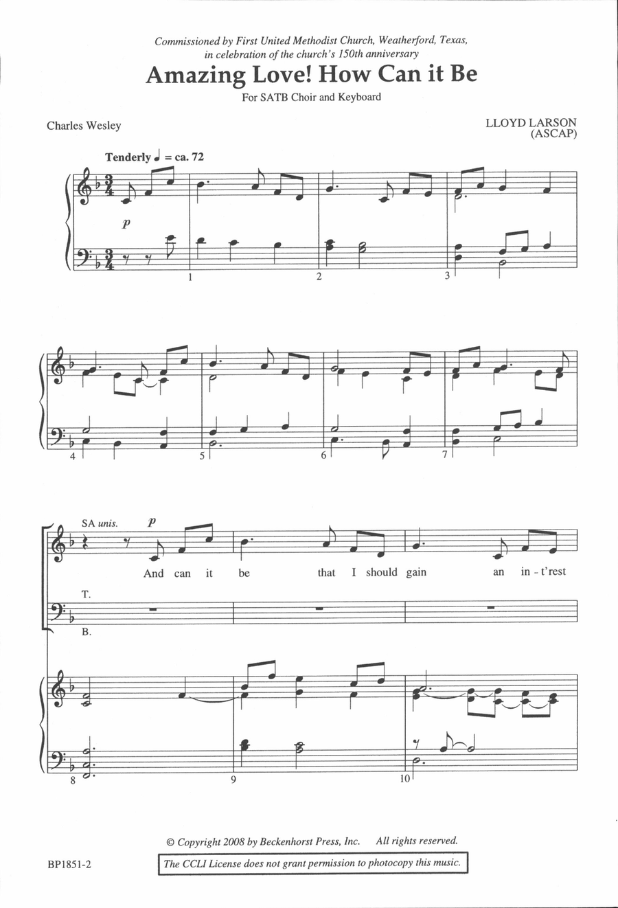 Amazing Love! How Can it Be 4-Part scores gallery preview page 3