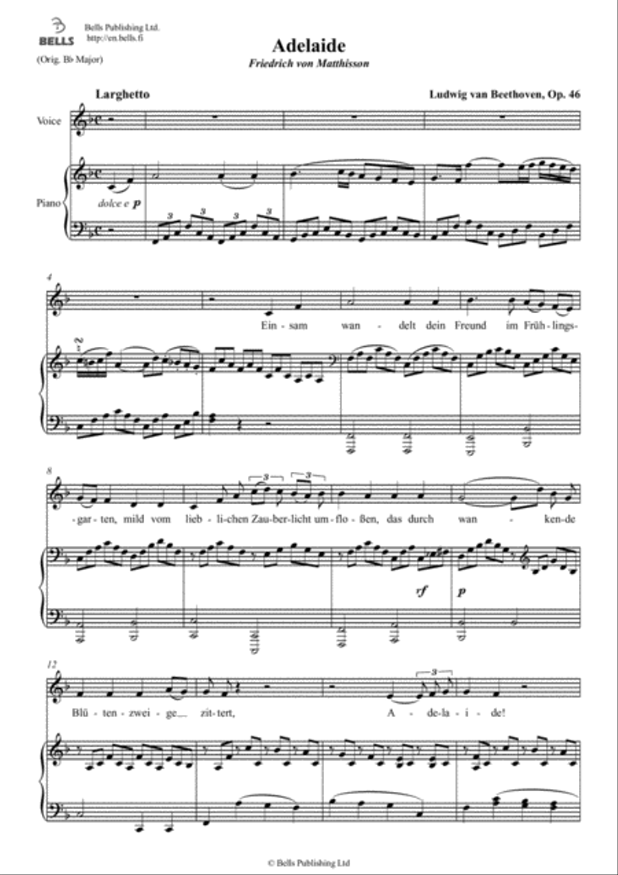 Adelaide, Op. 46 (F Major) Voice Solo scores gallery preview page 1