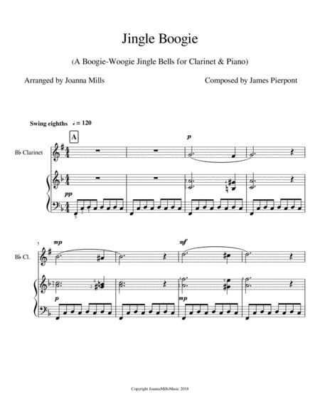 Jingle Boogie (A Boogie-Woogie Jingle Bells for Easy Clarinet & Piano) image number null