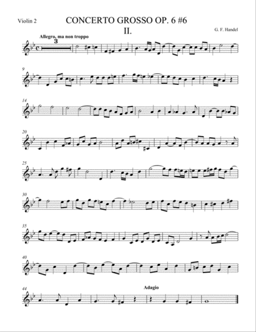 Concerto Grosso Op. 6 #6 Movement II String Orchestra scores gallery preview page 3