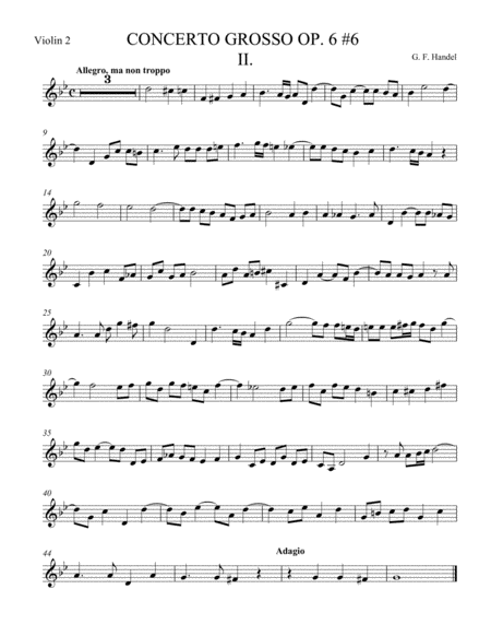 Concerto Grosso Op. 6 #6 Movement II