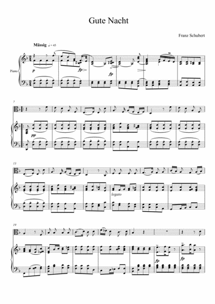 Franz Schubert - Gute Nacht (Viola Solo) image number null