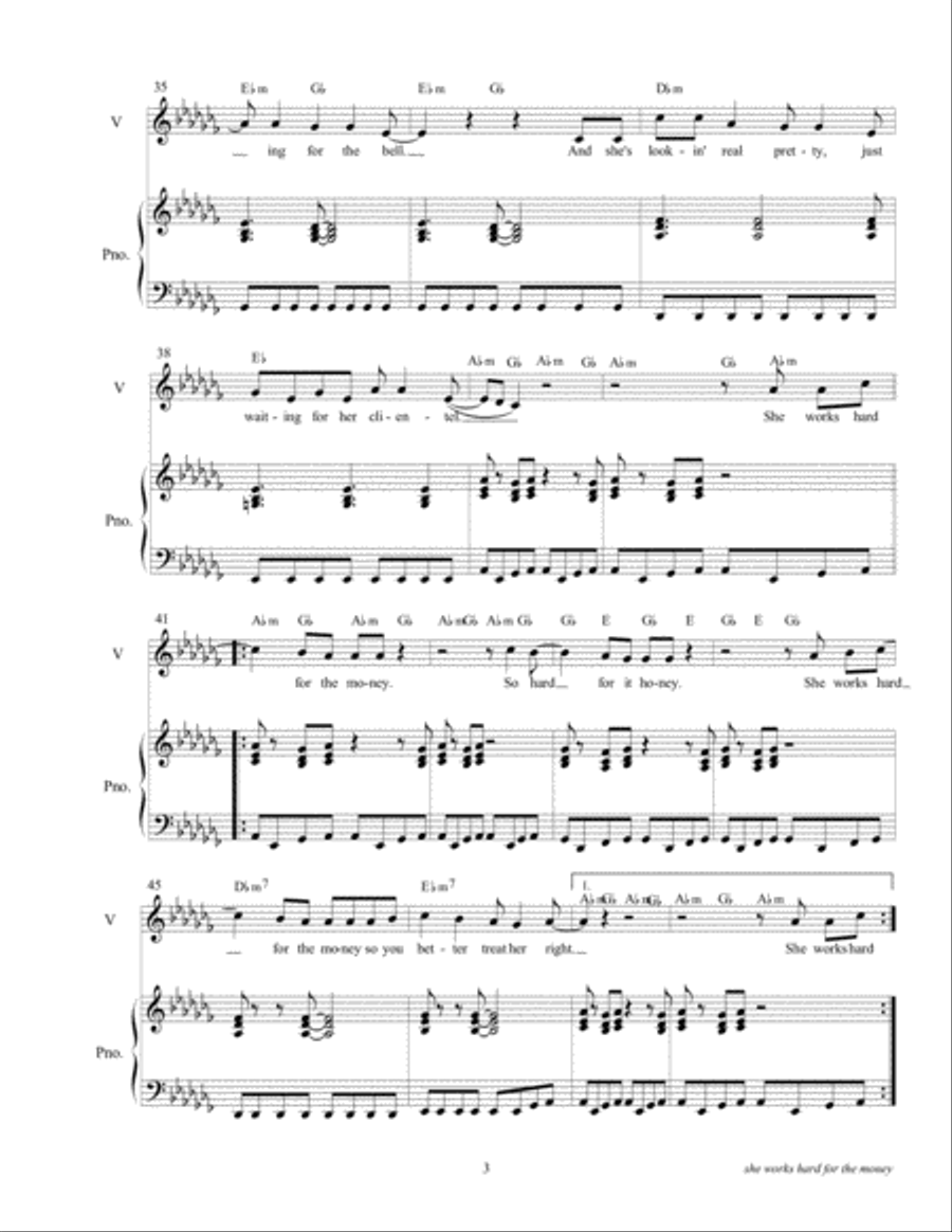 She Works Hard For The Money Voice scores gallery preview page 4