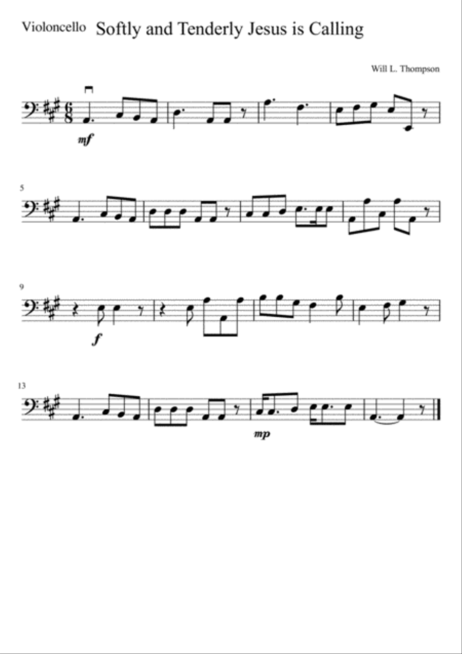 Softly and Tenderly Jesus Is Calling String Orchestra scores gallery preview page 6